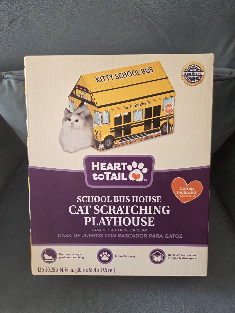 School Bus House Cat Scratching Playhouse NEW
